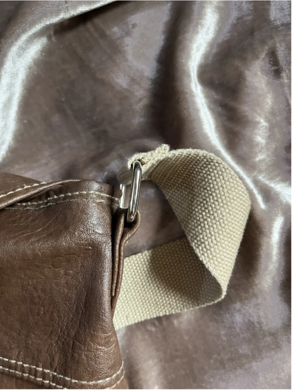 American Eagle canvas /LEATHER TYPE backpack/PURSE brown SEE PICTURES